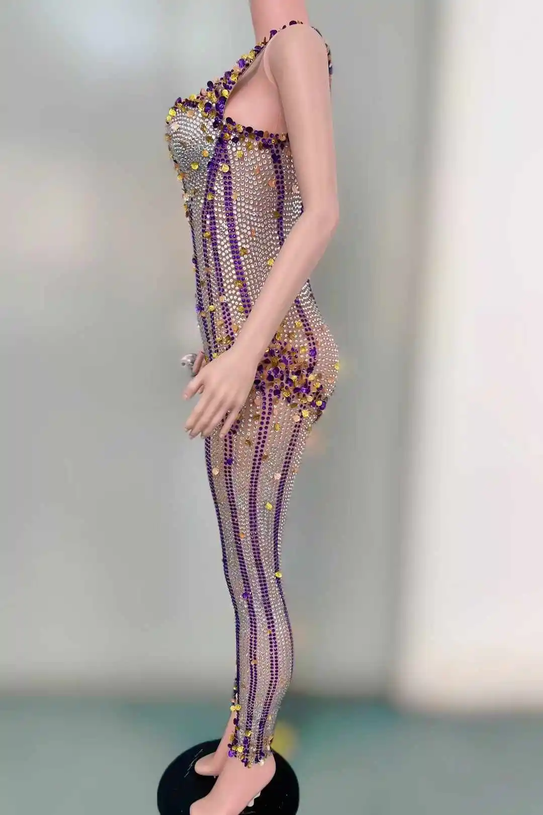 Pełna sukienka z cekinami z frędzlami dla kobiet Piosenkarka taneczna Strój sceniczny Drag Queen Kostium na imprezę Urodziny