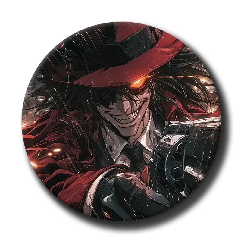 Horror Anime Hellsing Ultimate Pins Template Round Brooch on