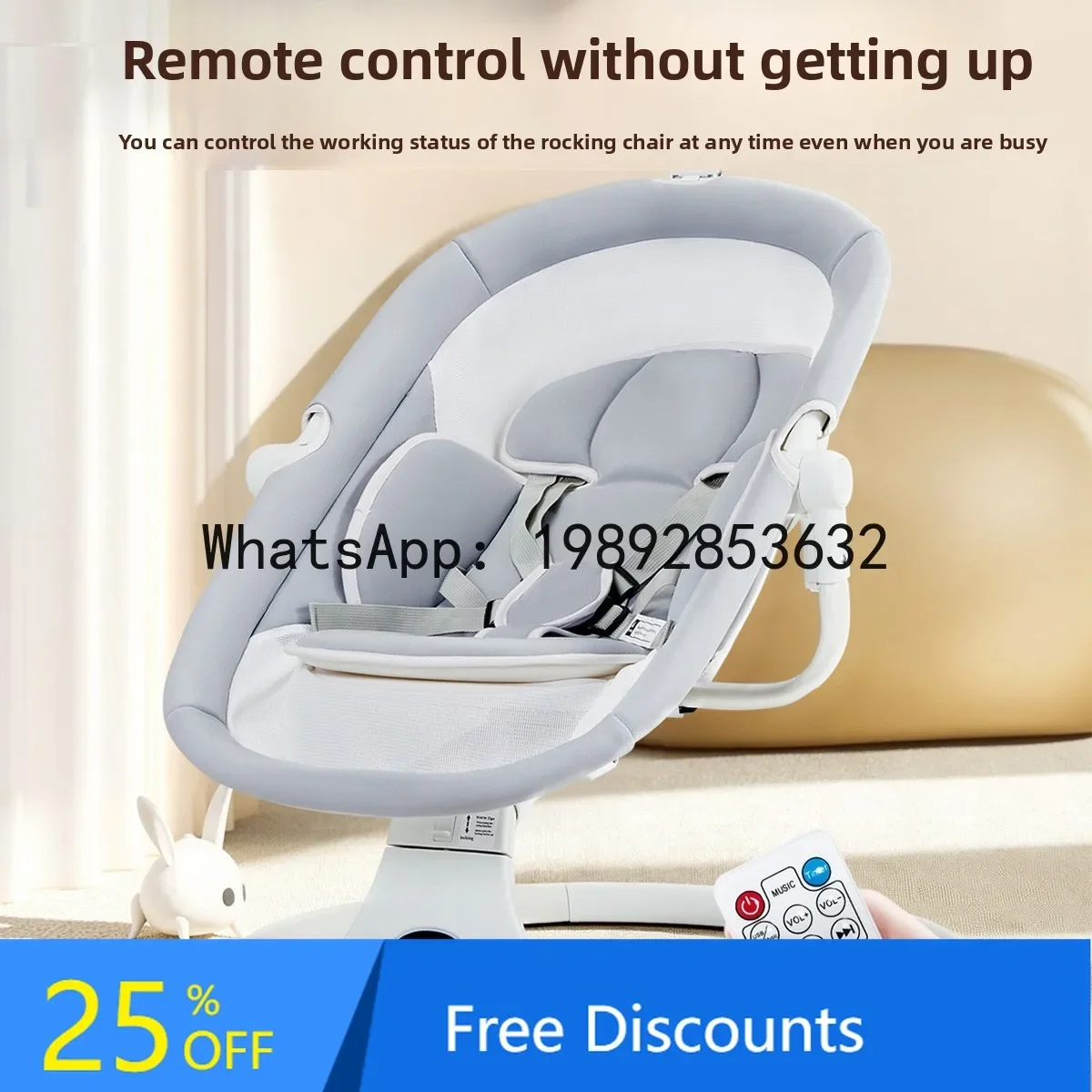 r15Multifunctional Electric Cradle Rocking Bed for Newborns, Baby Soothing Flat Lay Cradle Sleep Basket