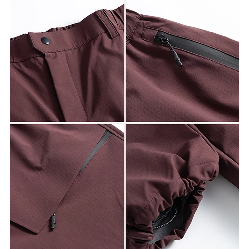 Outdoor Teflon Wasserdichte Cargohose - Unisex Amerikanischer Workwear-Stil Gerade Passform Wanderhose für den Herbst – Detail 4