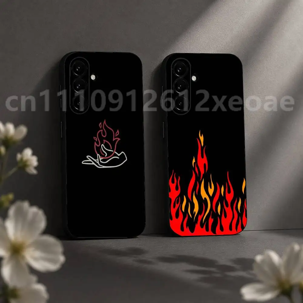 Cool Flame Fire Phone Case For Samsung Galaxy S20 S30 S21 S22 S23 S24 S25 S26 Plus Ultra Silicone Black TPU Cover