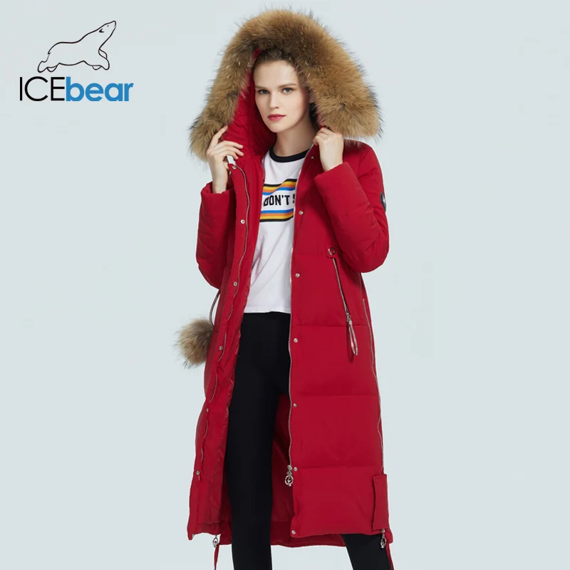 ICEbear-abrigo de invierno para mujer, chaqueta con cuello de piel, parka cálida a prueba de viento, ropa de moda, GWD20263D, 2023