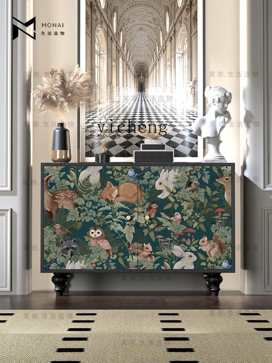 Modern & Minimalism Small Animal Solid Wood Curio Cabinet Household Sideboard Cabinet