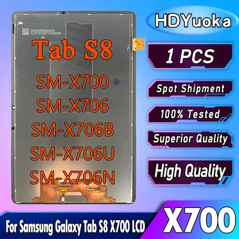 11" High Quality For Samsung Galaxy Tab S8 LCD X700 X706 X706B X706U LCD Display Touch Screen Digitizer Assembly Replacement