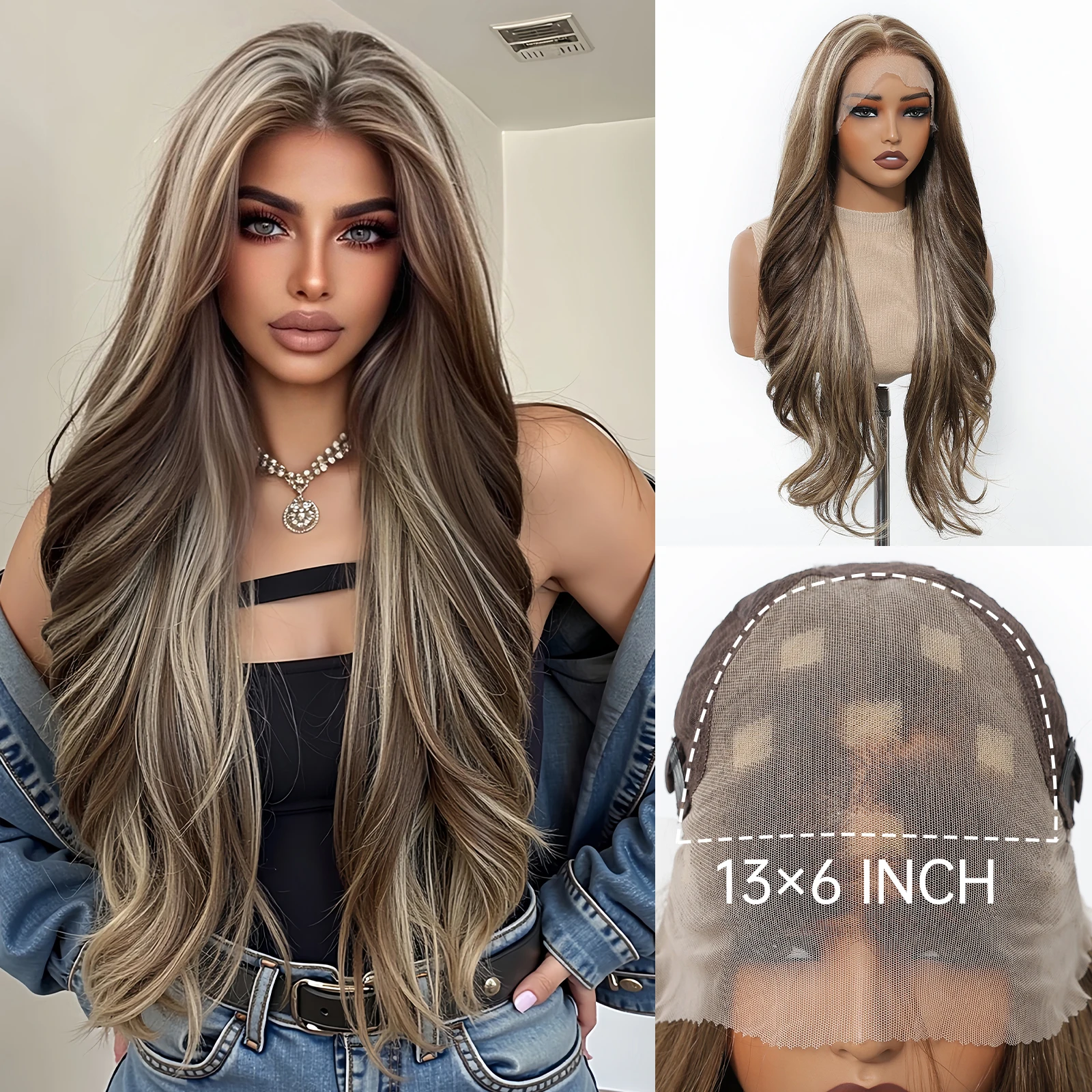 13x6-hd-lace-frontal-wig-30-inch-long-wavy-ash-brown-blonde-highlight-pre-plucked-natural-hairline-glueless-transparent-lace