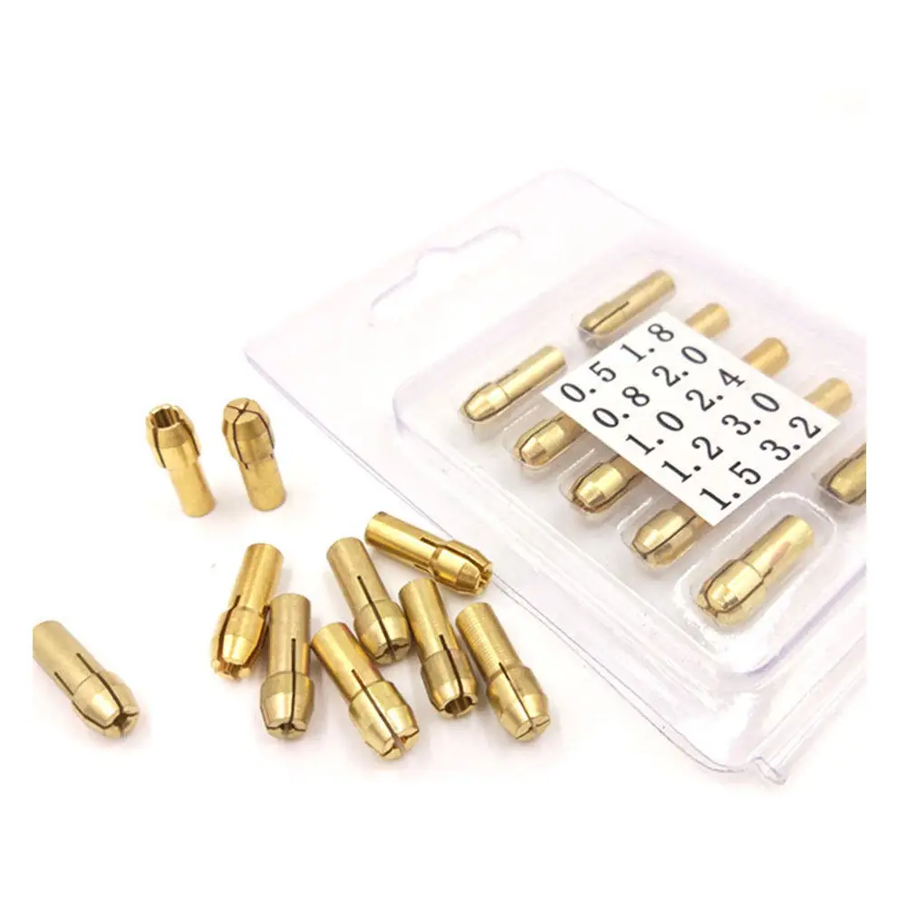 20Pcs Brass Collet Set Rotary Tool Micro Self-Tightening Drill Clamp for Punching Wood ABS Board Hobby Hardware