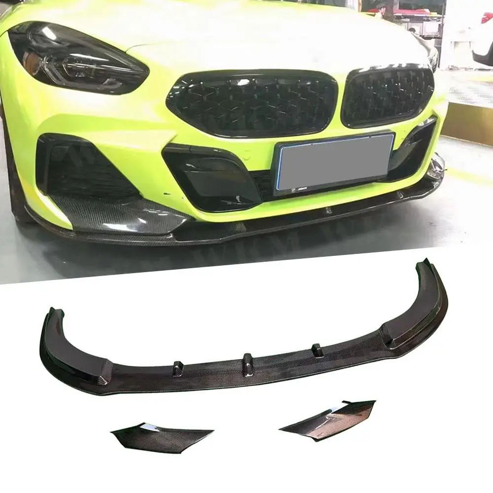 Carbon Fiber Front Lip Splitters Covers for BMW Z4 G29 M Sport 2019 2020 2021 Head Bumper Lip Chin Splitters Car Styling