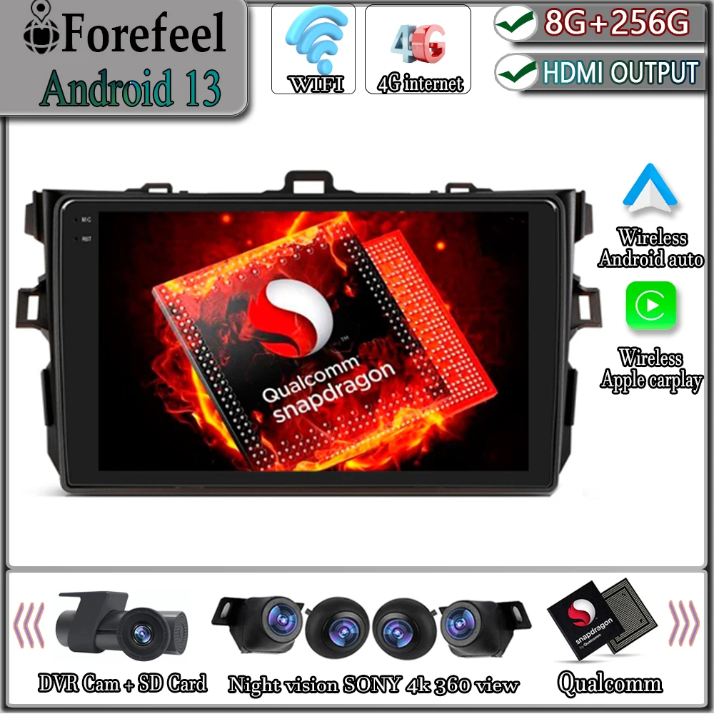 

Car Radio Android 13 For Toyota Corolla E140 150 2007 - 2016 Multimedia Dash Cam Navigation GPS Player Stereo Head Unit DVD BT