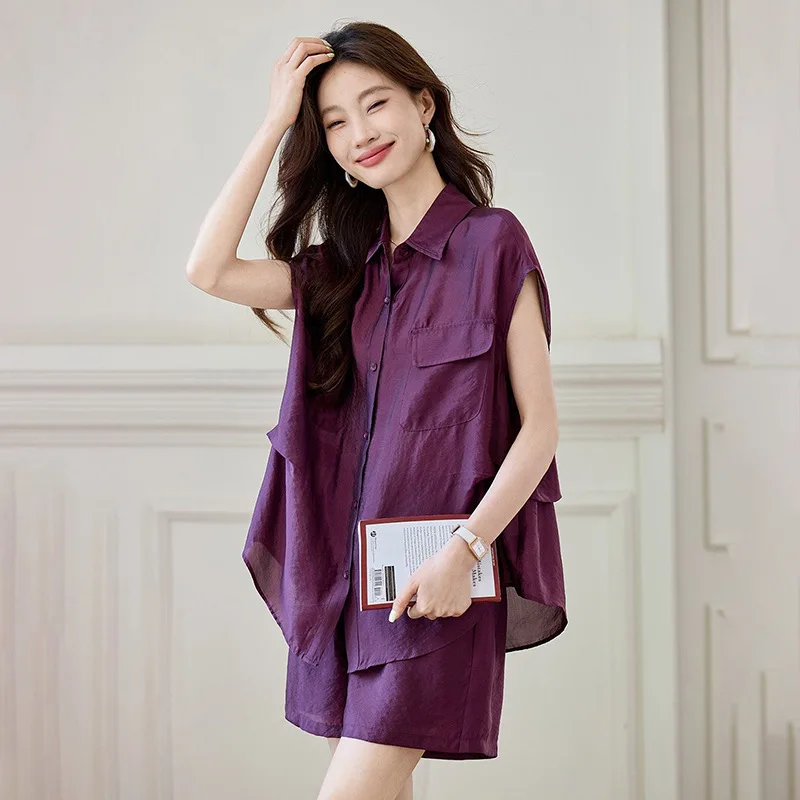 

Summer Shorts Set 2026 High-end New Style Fashionable and Stylish Age Reducing Casual and Slimming Shirt Two-piece Set