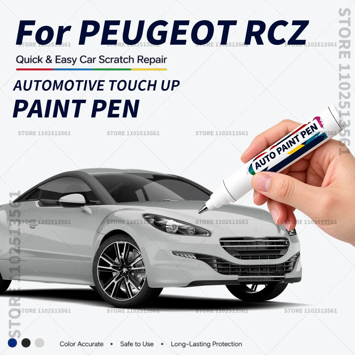 For PEUGEOT RCZ White Vehicle Paint Touch Up Pen Car Scratch Remover Repair Marker Waterproof DIY Auto Body Maintenance Tool