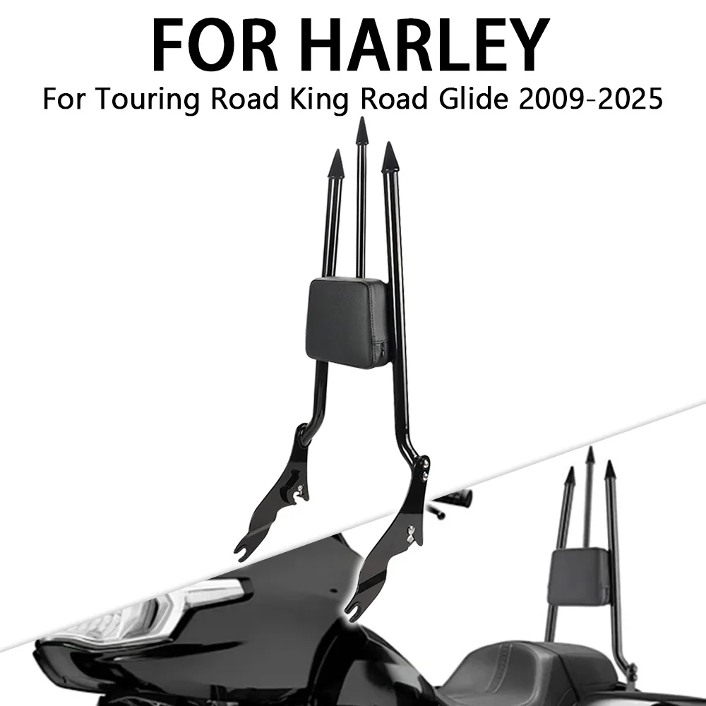 Motorcycle Detachable Sissy Bar Passenger Backrest Rear Pad Fit For Harley Touring Road King Street Glide Road Glide 2009 - 2025