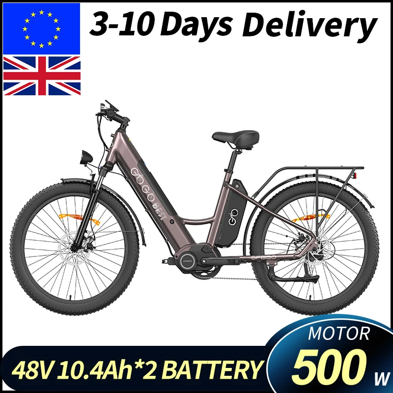 GOGOBEST GF850 Electric Fat Tire Bike Dual 48V10.4Ah Battery 500W Mid Brushless Motor 7S Shifter Double Disc Brake Mx 32KM/H