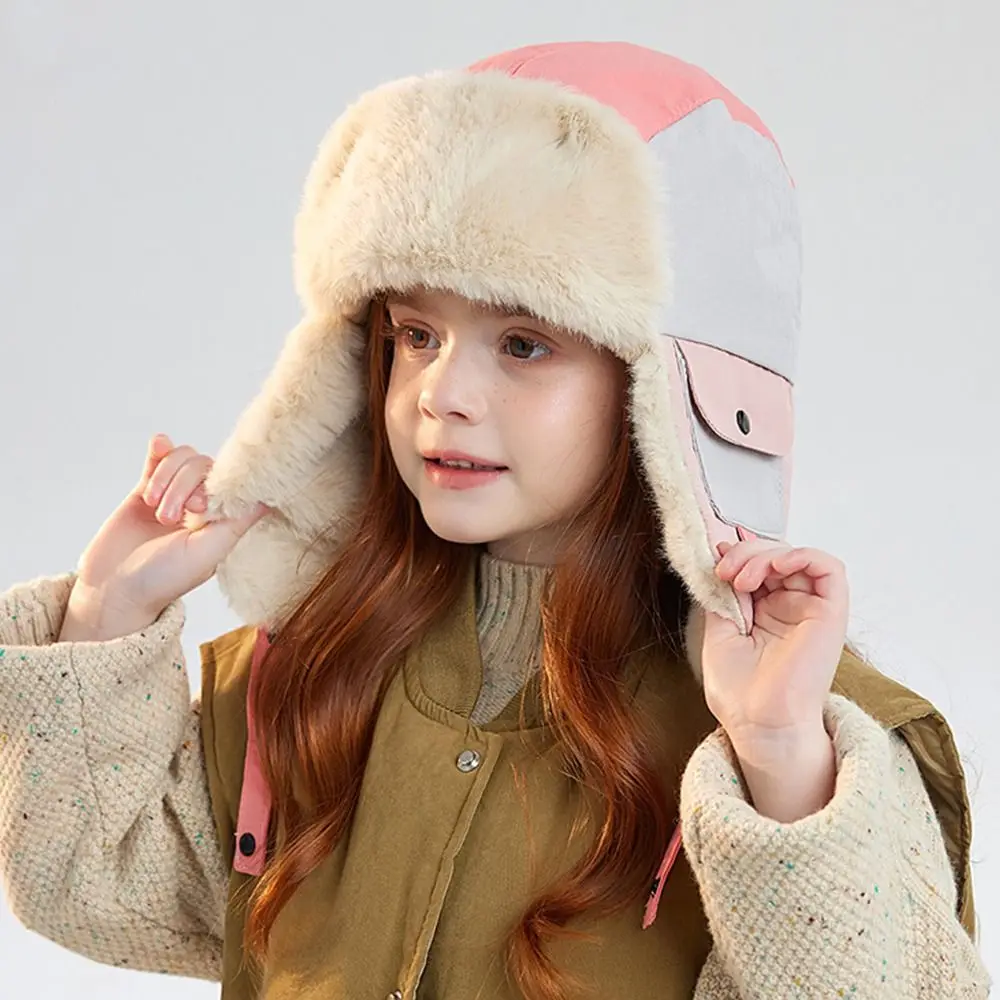 

Fashion Warm Children's Winter Hats Windproof Pilot Hat Thickening Cold Proof Ski Hat Boys Girls Ear Protection Cap