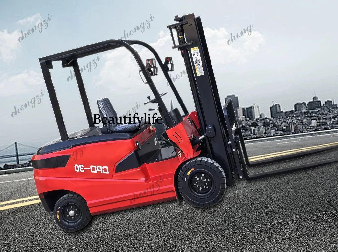 Electric forklift 3/2/1-ton four-wheel ride-on electric forklift New energy, pallet forklift