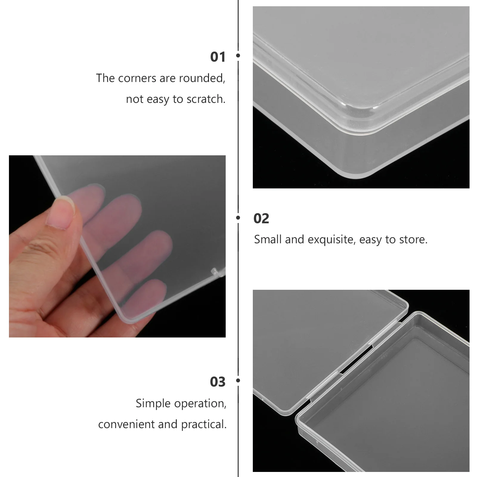 

10Pcs Square Jewelry Storage Box Transparent Plastic Container Earring Necklace Bracelet Organizer Dust Resistant