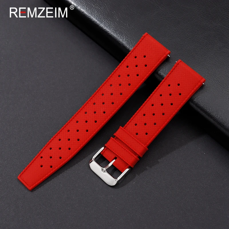 New Breathable Rubber Strap Quick Release Watch Band 18mm 20mm 22mm Replacement Bracelet Silicone Smart Watchbands