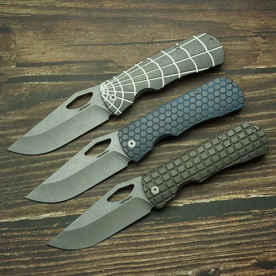 LEMIFSHE Dixon cuchillo plegable EDC de acero y titanio