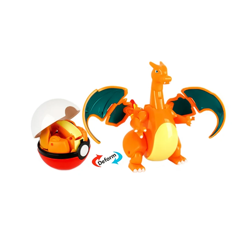 本物のポケモンボール変形おもちゃピカチュウミュウツーギャラドスポケットモンスターモンスターボールポケモンアクションフィギュア子供のおもちゃギフト
