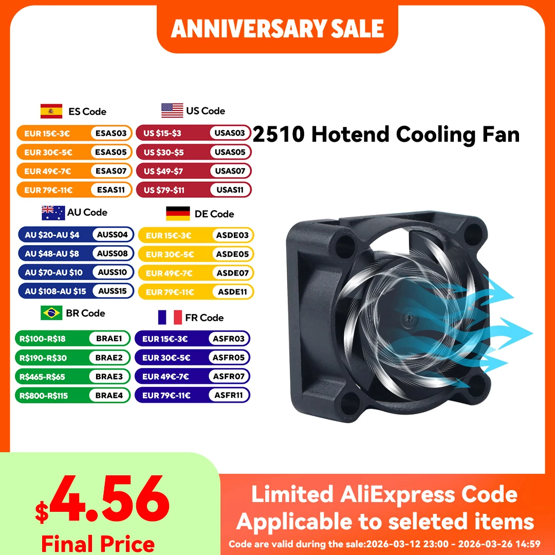 

2 Pcs Upgraded Hotend Cooling Fan Compatible with Bambu-Lab/A1/ A1 mini Fast Cooling Fan For 3D Printer Parts