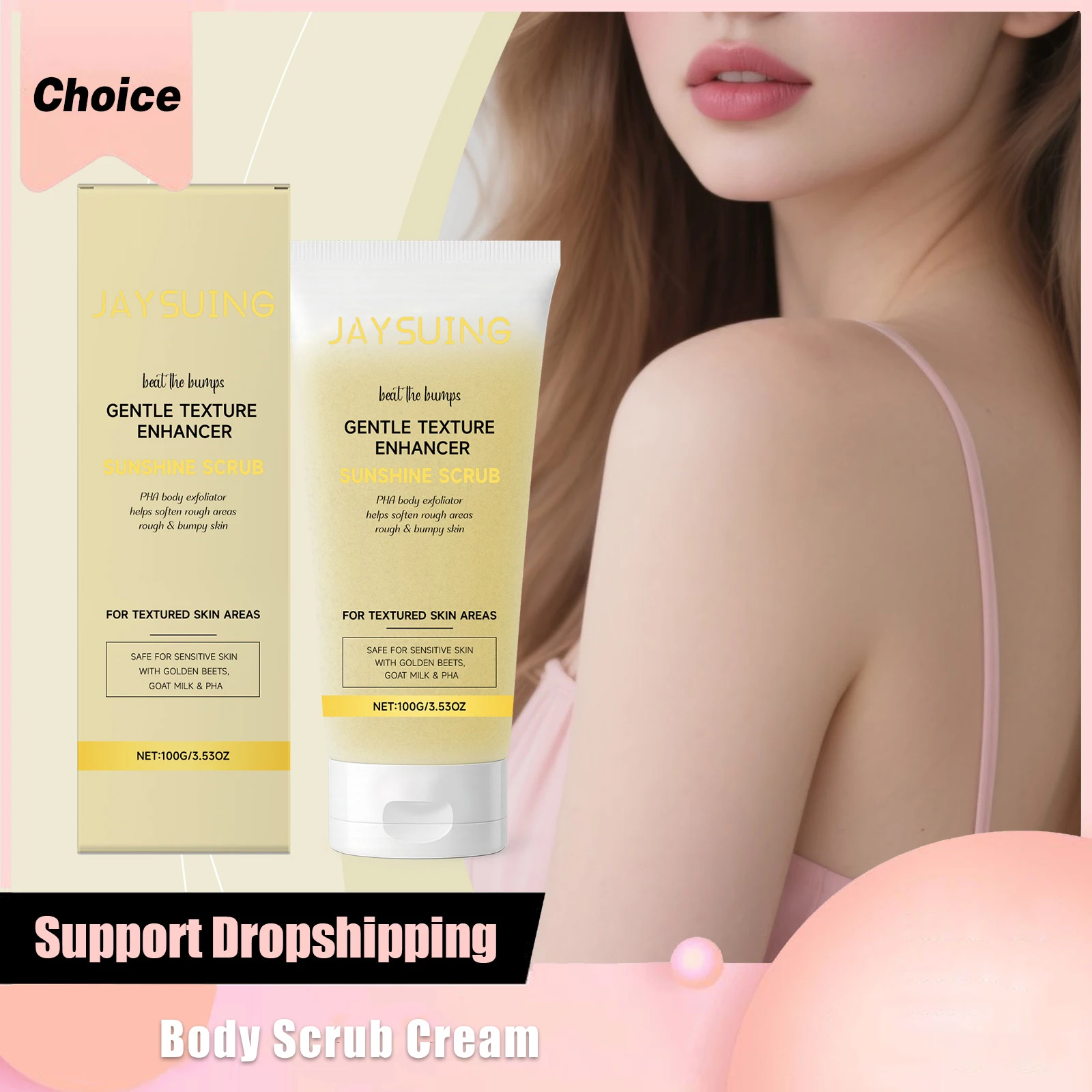 Body Scrub Cream Deeply Moisturizing Exfoliate No Sticky Brightening Repair Rough Nourishing Smoothe Skin Gentle Skincare Scrubs