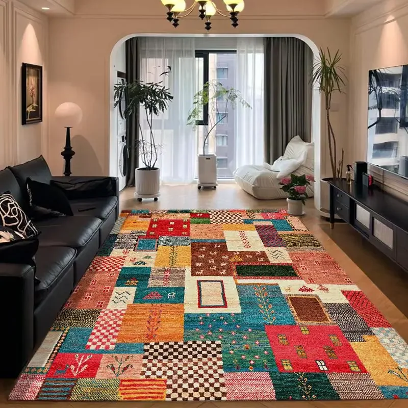 Medieval style living room carpet French retro premium dopamine sofa blanket American style bedroom floor mat no glue free care