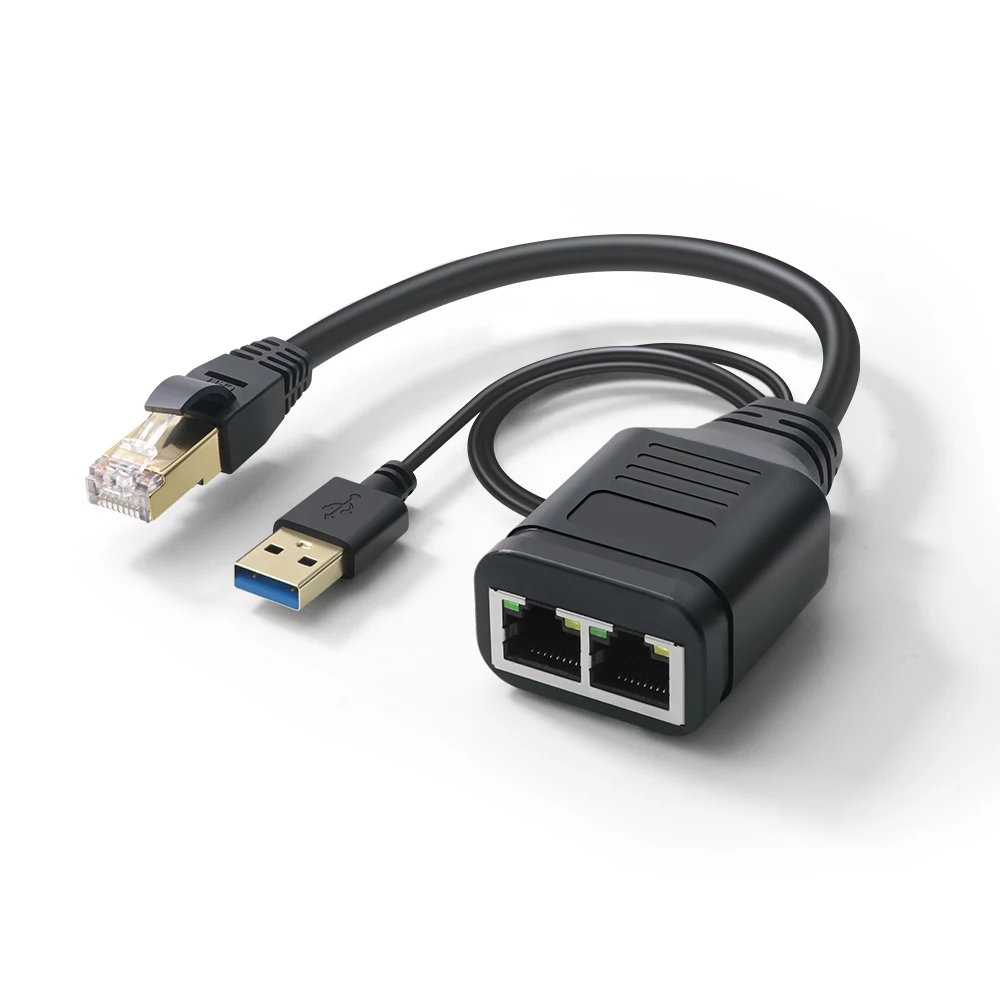 2 In 1 RJ45 Splitter Connector Extender Adapter Cable LAN Ethernet Splitter Access The Internet Simultaneously