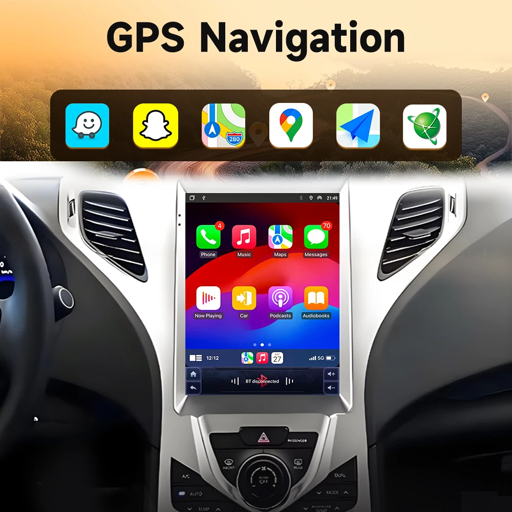 Car Radio Android 16 auto For Hyundai Azera 2011 2012 wireless Carplay Multimedia GPS Navigation Touch Screen Wifi Stereo BT DSP