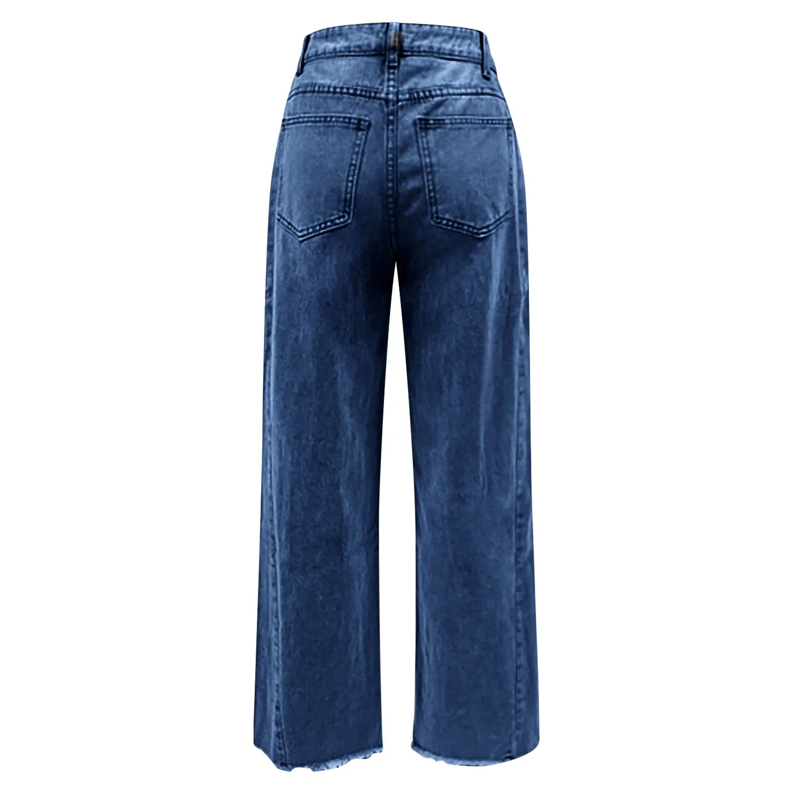 High-Waisted Straight-Leg Furred Jeans, Women'S New Fashion High-Waisted Wide-Leg Pants Jeans,Spring And Autumn For Women Y2k