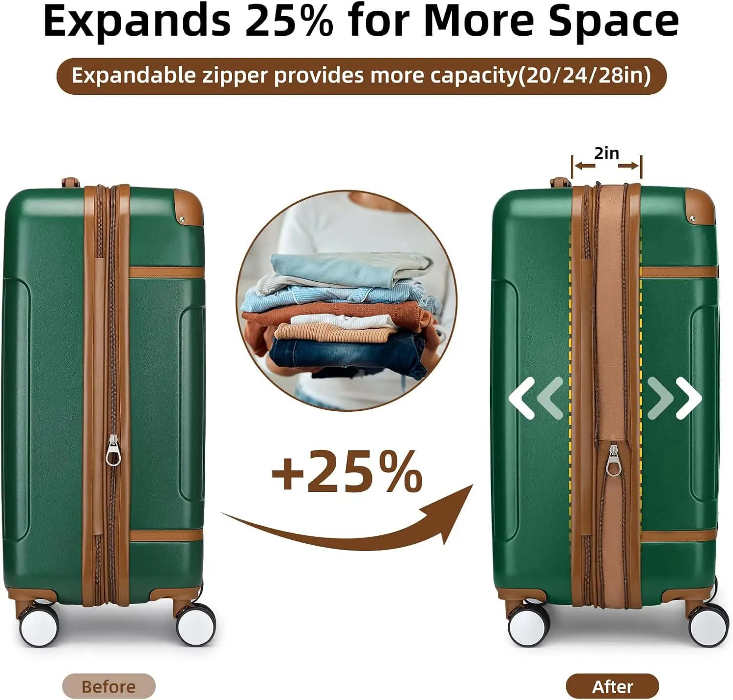 LARVENDER Luggage Sets 3 Piece Expandable Carry on Luggage 22x14x9 Airline Approved Hardshell Suitcase with Wheels TSA Lock, Lig