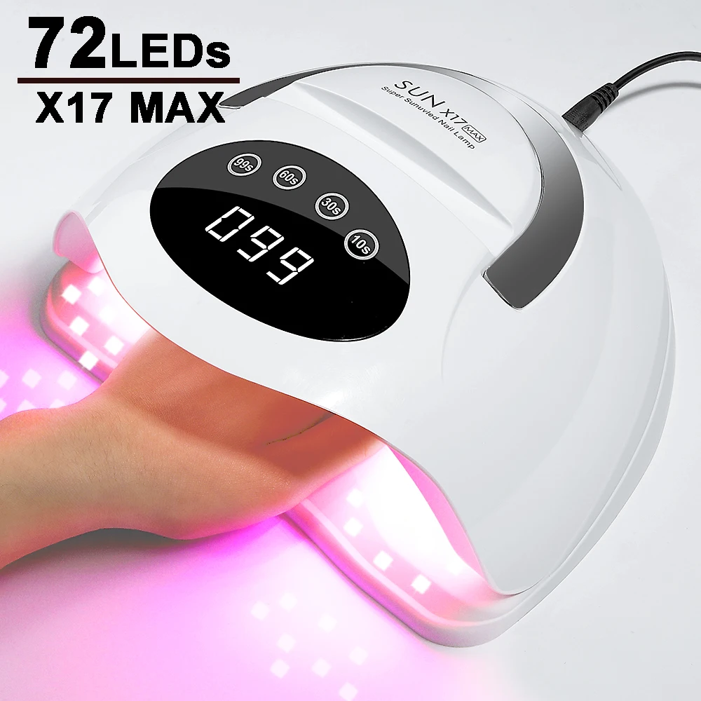 320W UV Light Dryer for Nails Gel Polish with 72 Lamp Beads 4 Timer Setting HD Display Screen Auto Sensor Professional Nail Lamp