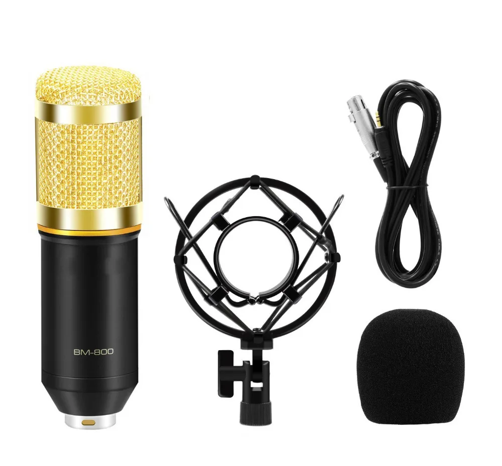 BM800 Kondensator Mikrofon mit Shock Mount + Schaum Kappe + Kabel Professional Sound Aufnahme Microphonefor Radio Braodcasting