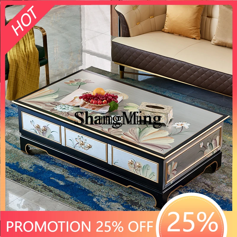 

CL long square exquisite storage large apartment living room villa coffee table TV cabinet set