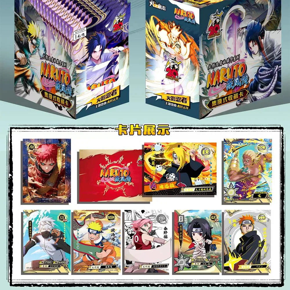 Naruto Cards Anime Figures Hero Paper Game Complete Collection Series Collection Card Cards Booster Box Toy Gifts