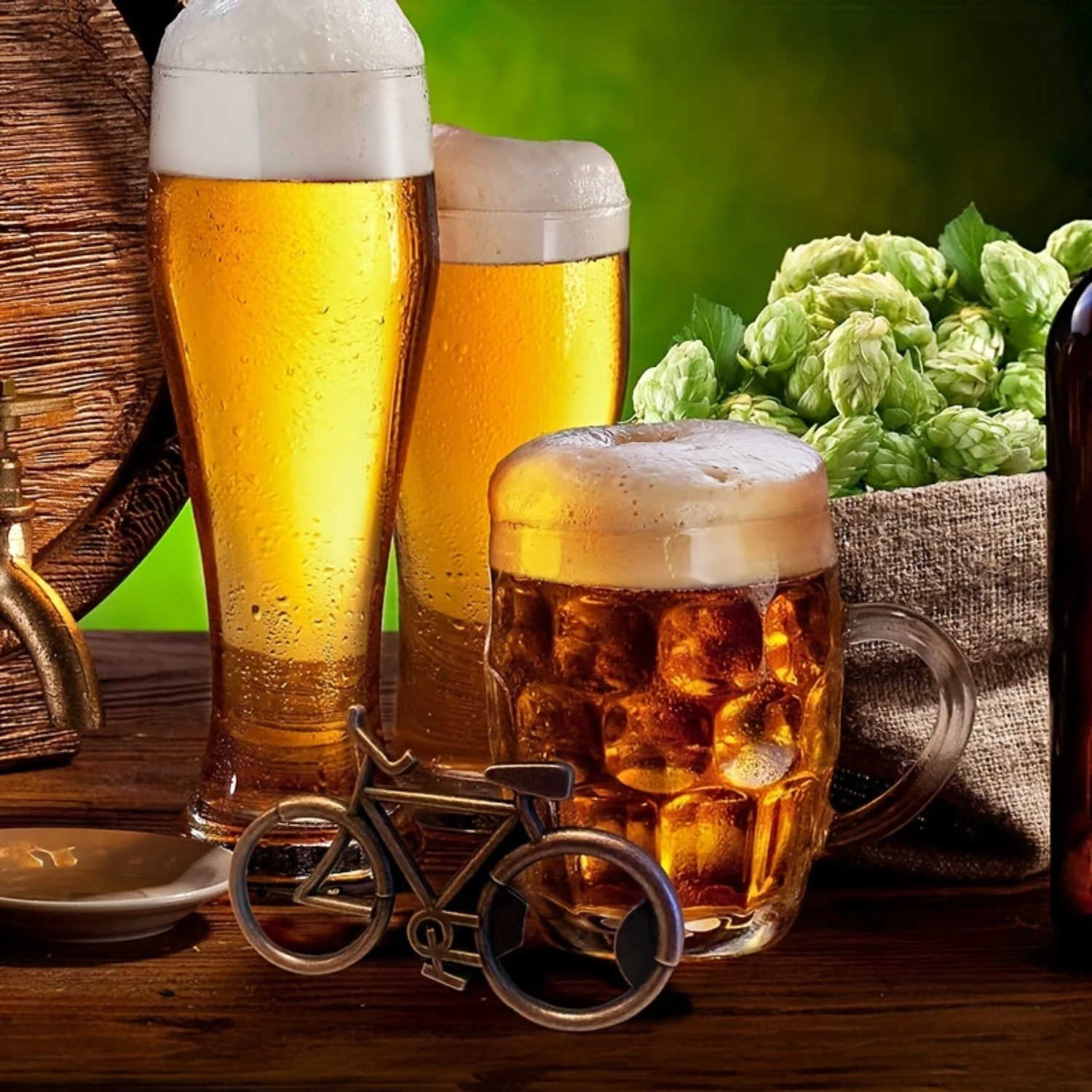 독특한 자전거 모양의 합금 맥주 병따개 - 완벽한 아버지의 날 및 생일 선물, 벽걸이형 주방 액세서리