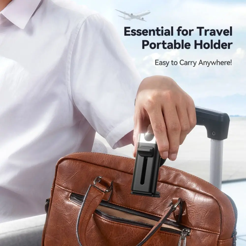 Portable Airplane Phone Mount 360° Rotatable Foldable Phone Holder Flexible Angles Hands-Free Bracket for iPhone 16 15 14 13 12