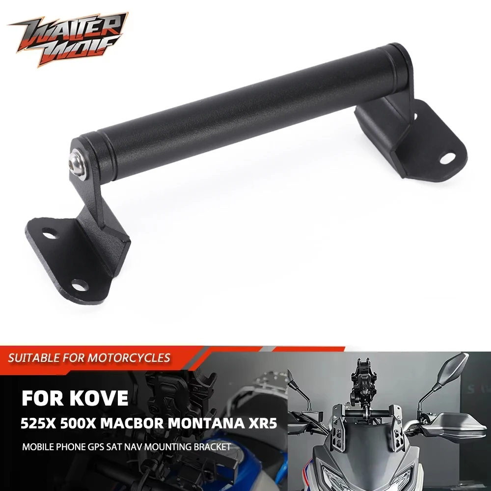 Soporte de extensión para barra de teléfono con navegación GPS para motocicleta, para Kove 525X 500X KY500X KY525X Macbor Montana XR5, soporte de navegación por satélite