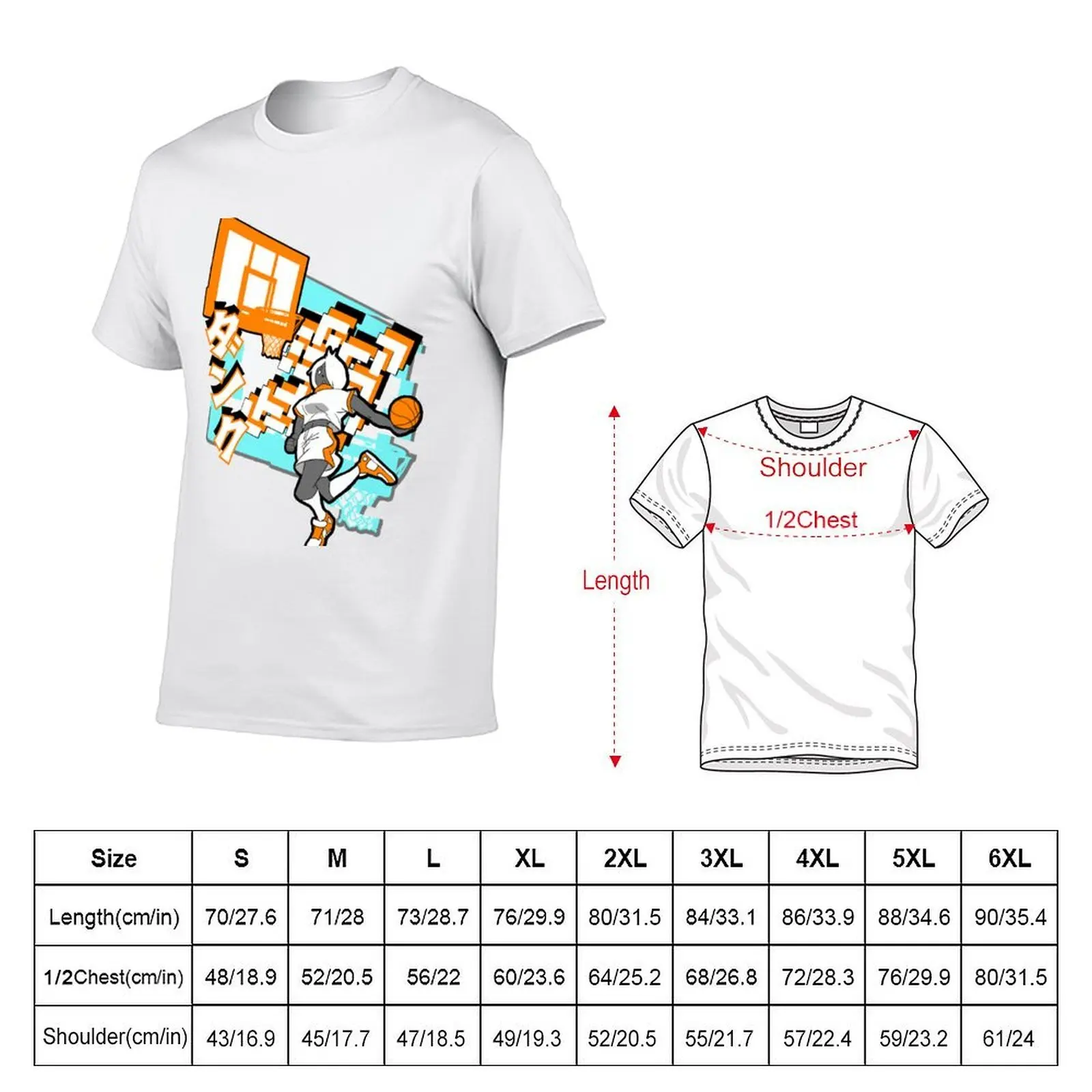 Anime Girl Basketball Dunk T-Shirt Holiday Party T-Shirt for Men