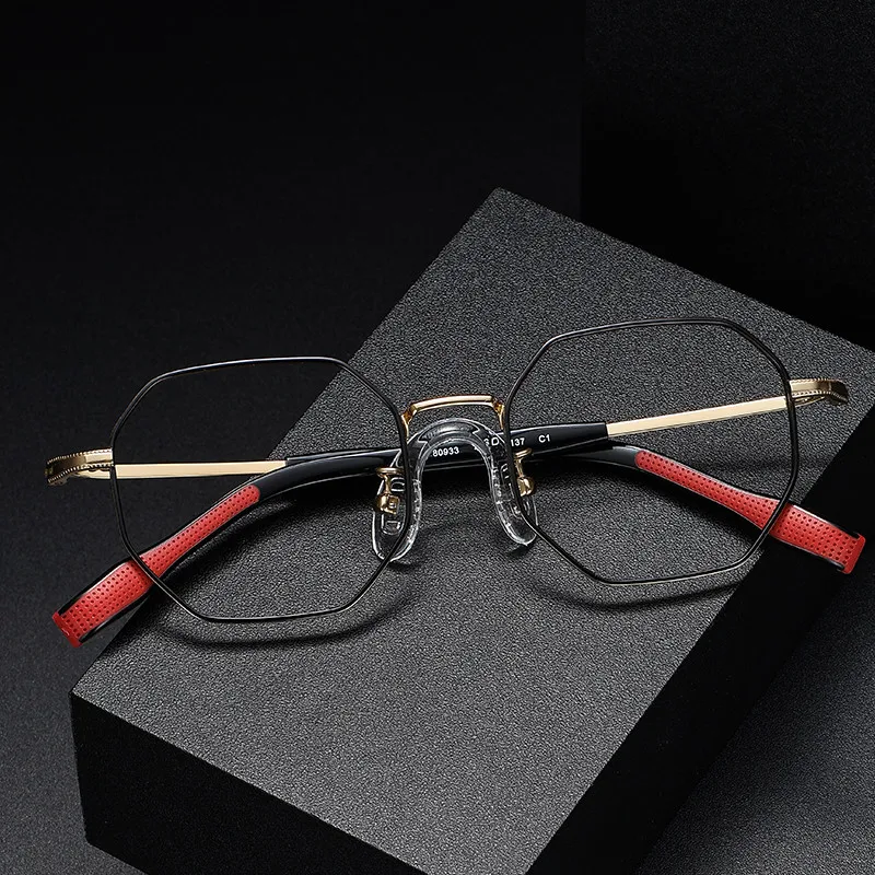 OLAMINS  Pure Titanium Glasses Frame Unisex Ultra-Thin Business Retro Myopia Frame Ultra-Light Glasses Frame Men Eyewear