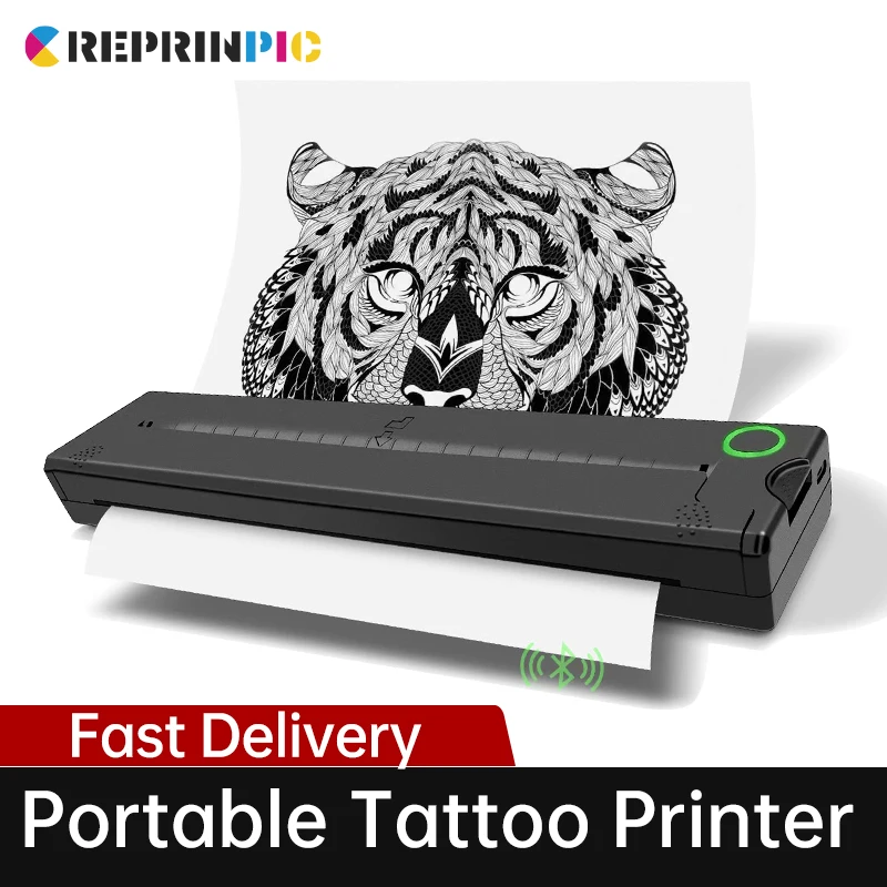 

Portable Printer Tattoo Machine Tranfer Stencil A41 Thermal Stencil Maker Line Photo Drawing Printing Use BlueTooth & PDF Office