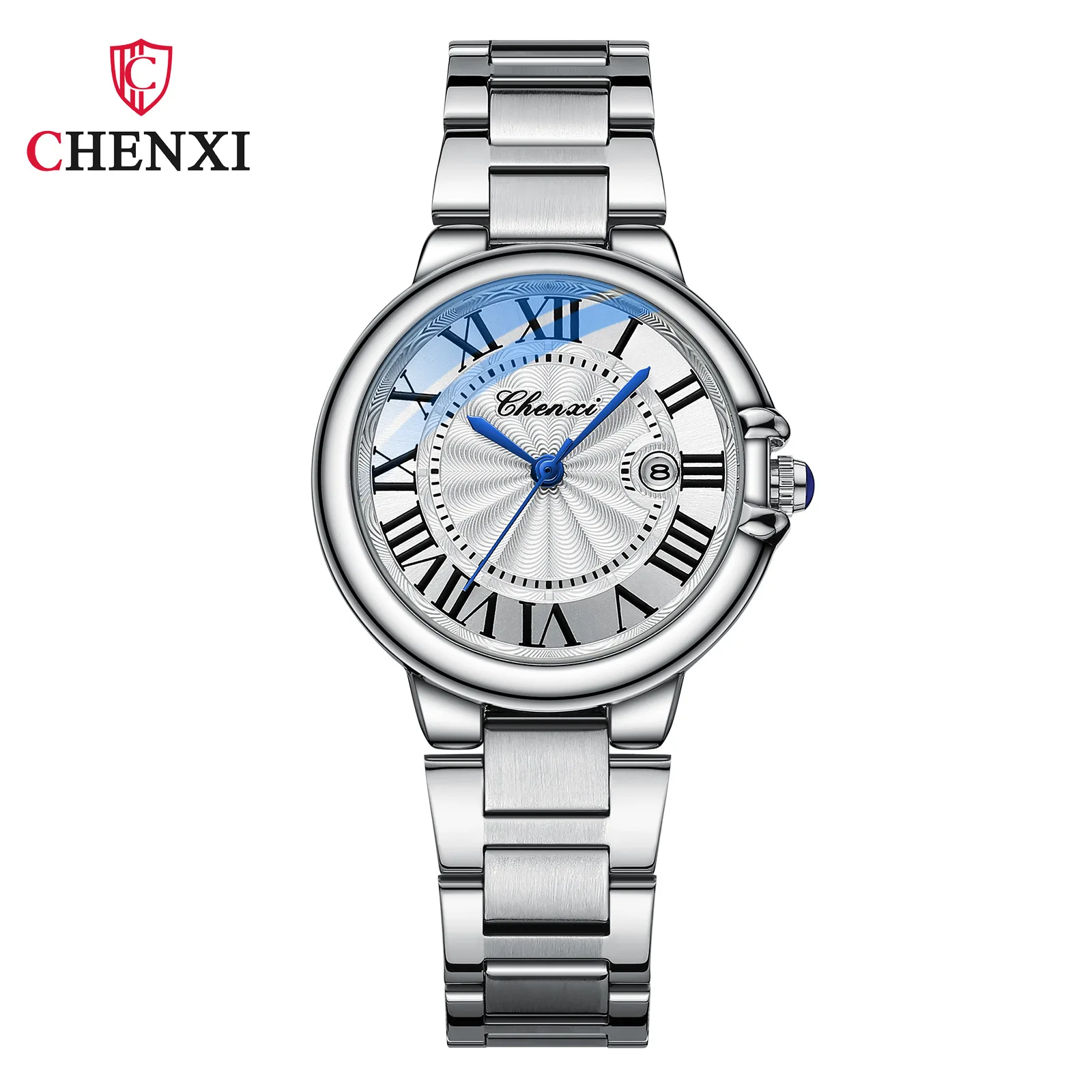 CHENXI 039 Couple Quartz Watche Luxury Fashion Silvery Stainless Steel Ladies Wristwatches for Women Men Clock Gifts