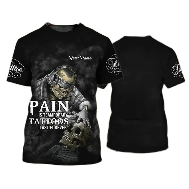 1 Piece Custom Your Picture Tattoo Artist Hip Hop Summer Men'S T-Shirt Creative Harajuku Print Fashion Trend Street Casual Short