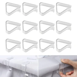 Transparent Windproof Tablecloth Clips, Table Cover Clamps, Cloth Holder for Outdoor Parties Weddings, Camping, 12Pcs