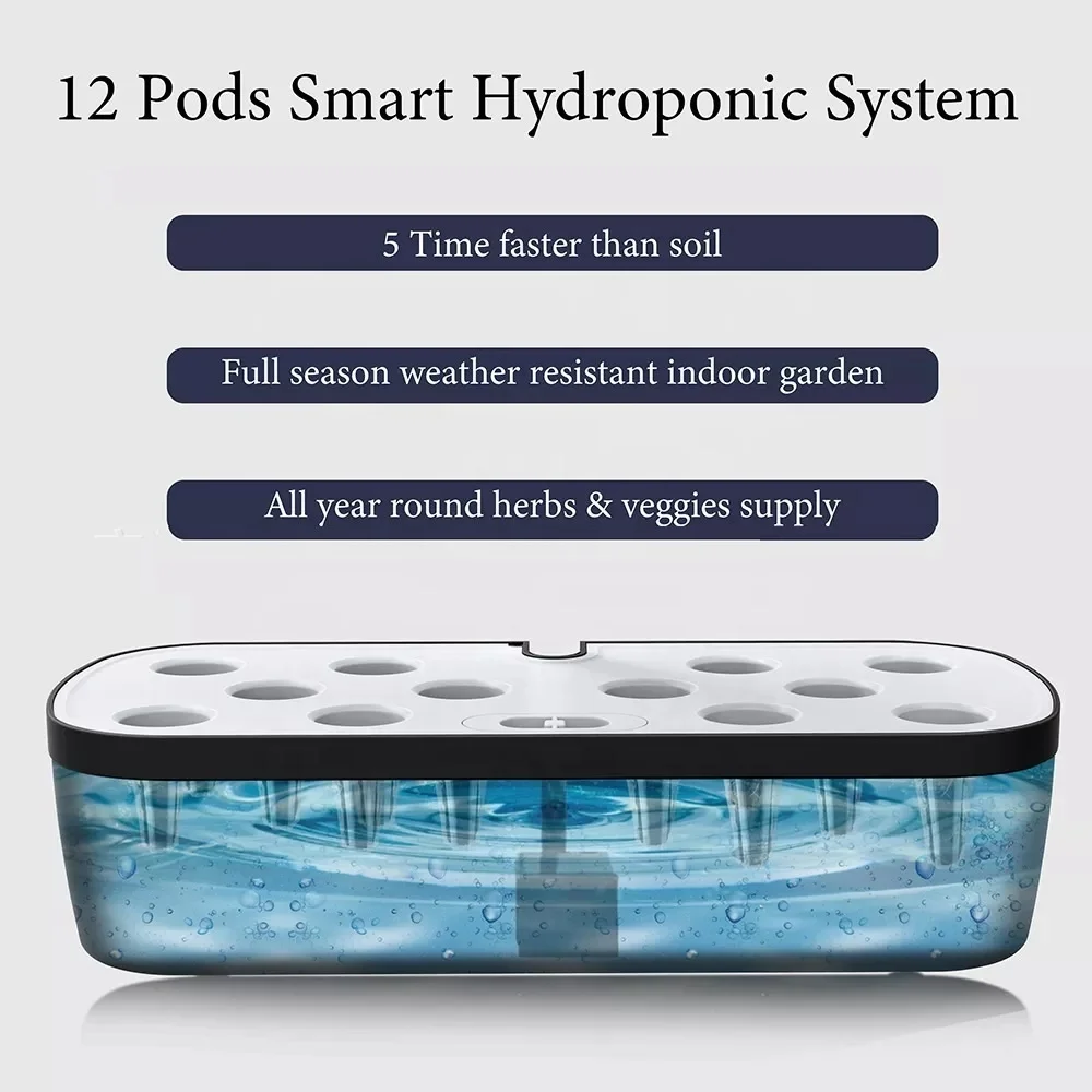 허브 식물 발아 키트 10포드 실내 정원 자동 수경 재배 시스템 LED 성장등 포함