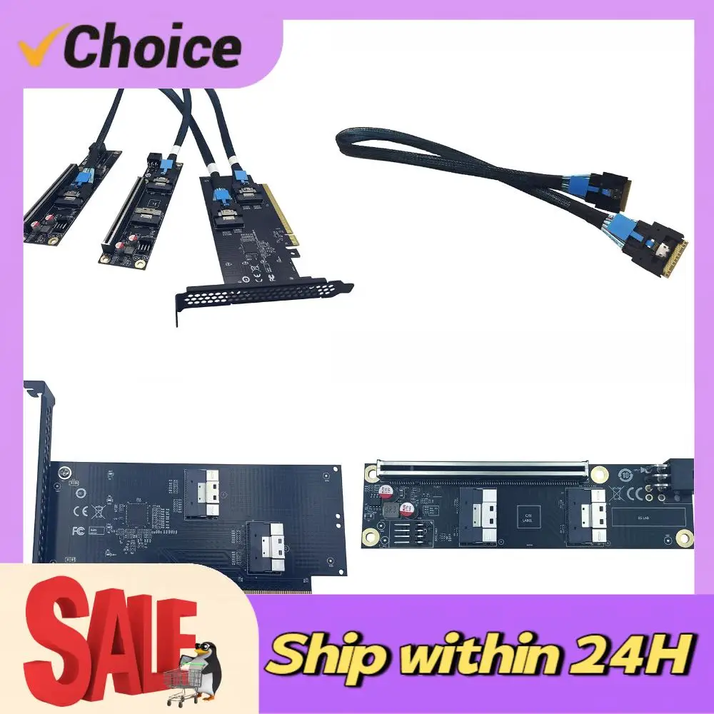 

External Graphics Card Adapter 24Gb/s Transfer Dual Power Supply (PCIe + 6PIN DC) Anti-Interference SAS Cable for External GPU