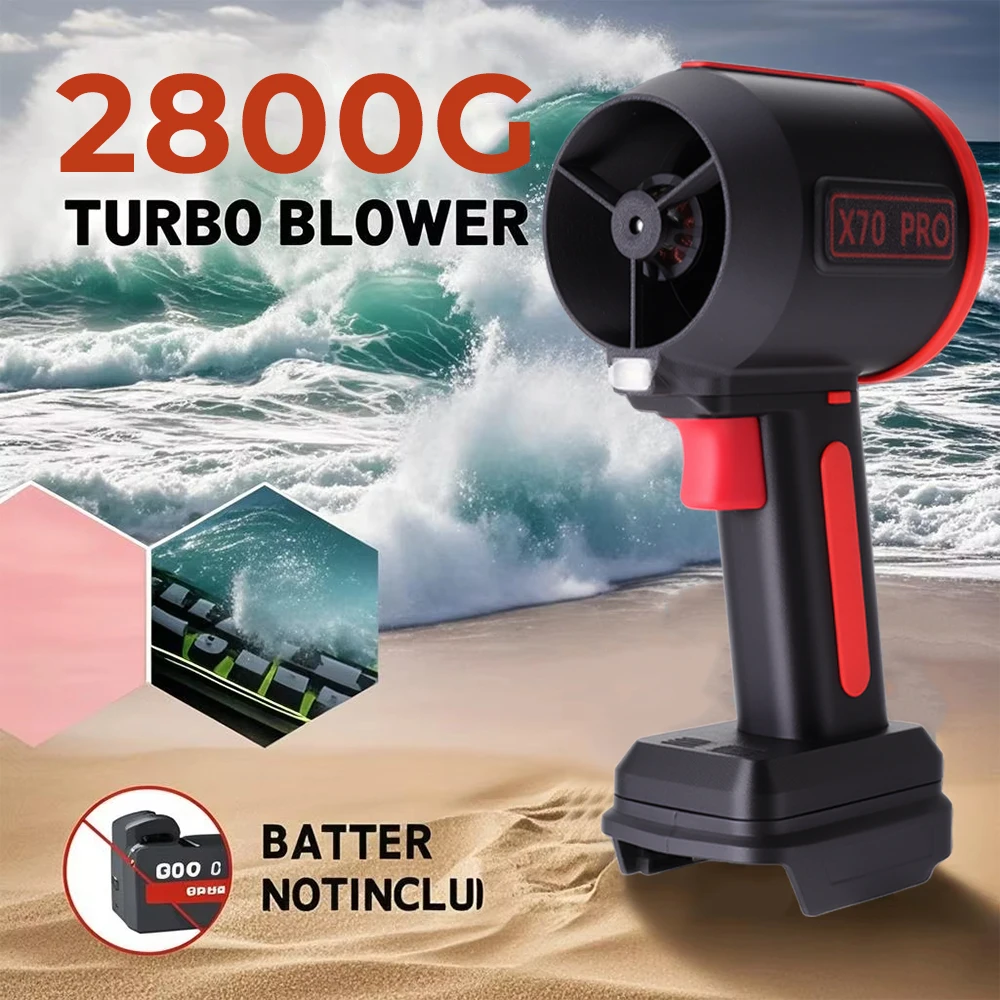 64mm Brushless Powerful Turbo Air Blower, 2800g Thrust Portable Air Circulation Tool For Snow Clearing & Vehicle Surface Care