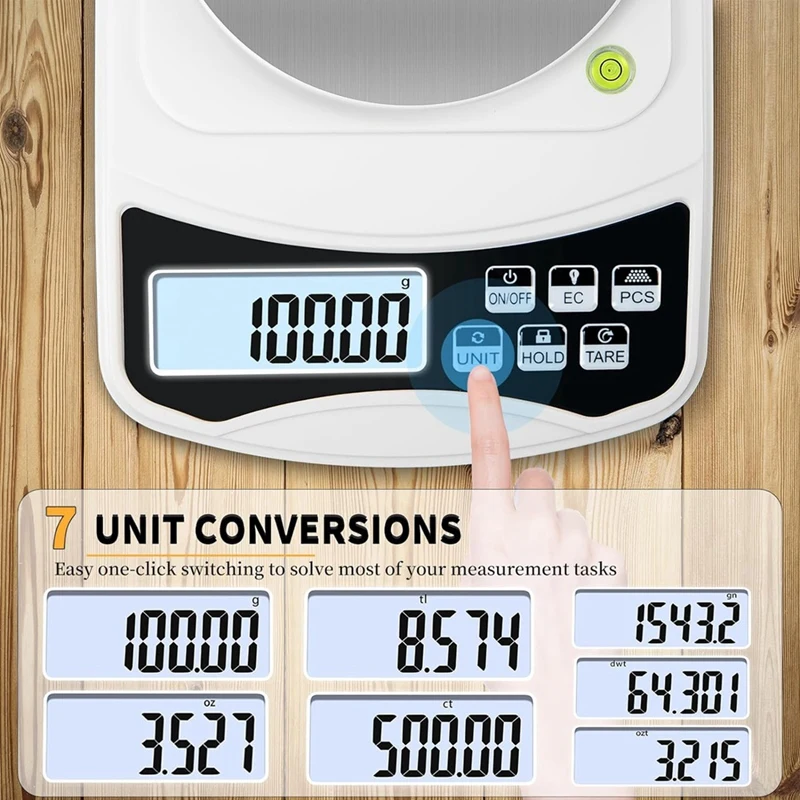 Digital Lab Scale, Gram-Scale 1000G 0.01Gaccuracy, Multi-Function High Precision Electronic Scale With 100G Weight Easy Install