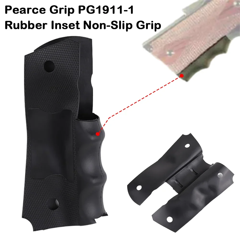 Tactical PG1911-1 Black Rubber Embedded Anti-slip Sheet Comfort Non-slip Sheet with Finger Grooves for 1911 Government