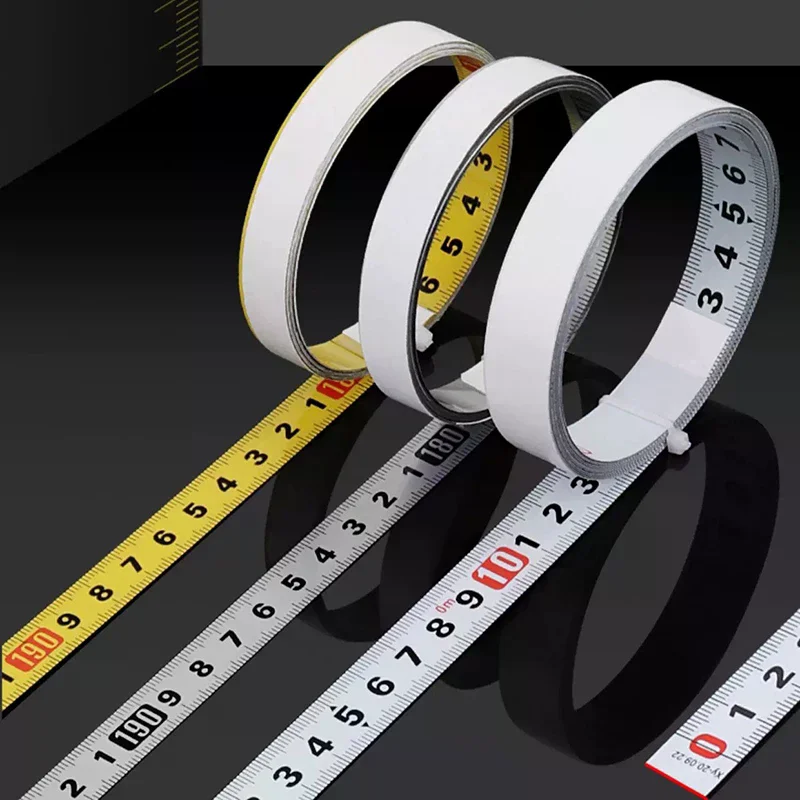NEW Self-adhesive Tape Measure Steel Tape Ruler Metric Scale 1M/2M Length For T-track Router Table Saw Household Measuring Tools