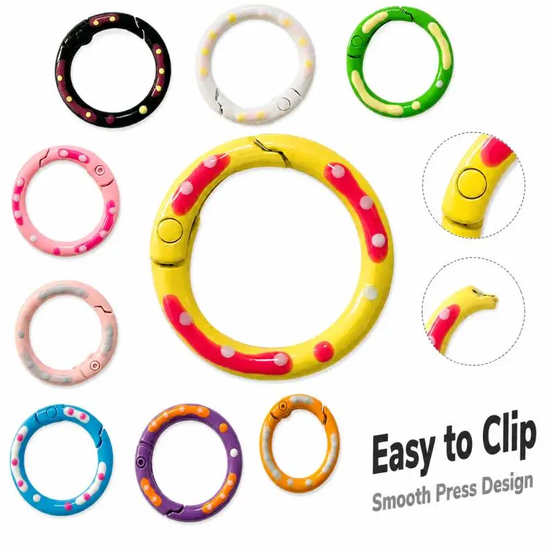 10 Stück/Packung Bunte Schlüsselanhänger-Knopf-Federhaken Schlüsselringe Clip-Haken Verbindungsringe für Schmuck Armband DIY – Detail 1
