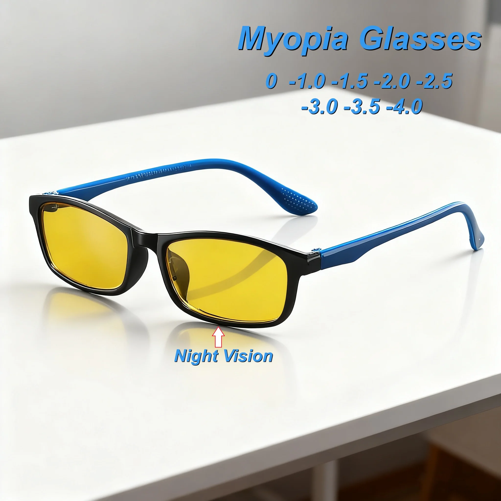 

New Fashionable Personalized HD Night Vision Women's Myopia Glasses Ultra Light Neutral High Quality Night Driving Glasses